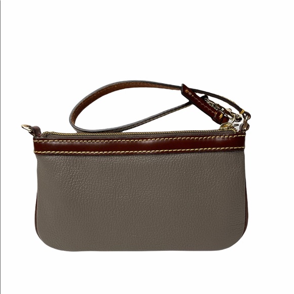 Dooney & Bourke | Belvedere Large Slim Leather Wristlet In Taupe - Picture 5 of 10